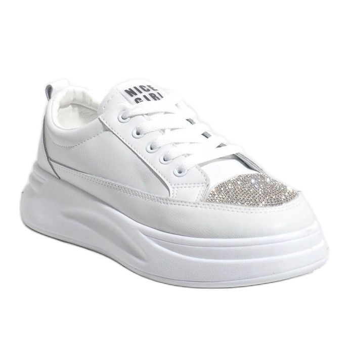 Hvide sneakers sneakers dekoreret med G140-2 1