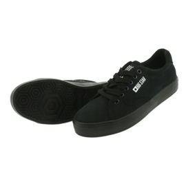 Big Star FF274A175 Klassisk bundet sorte sneakers 5