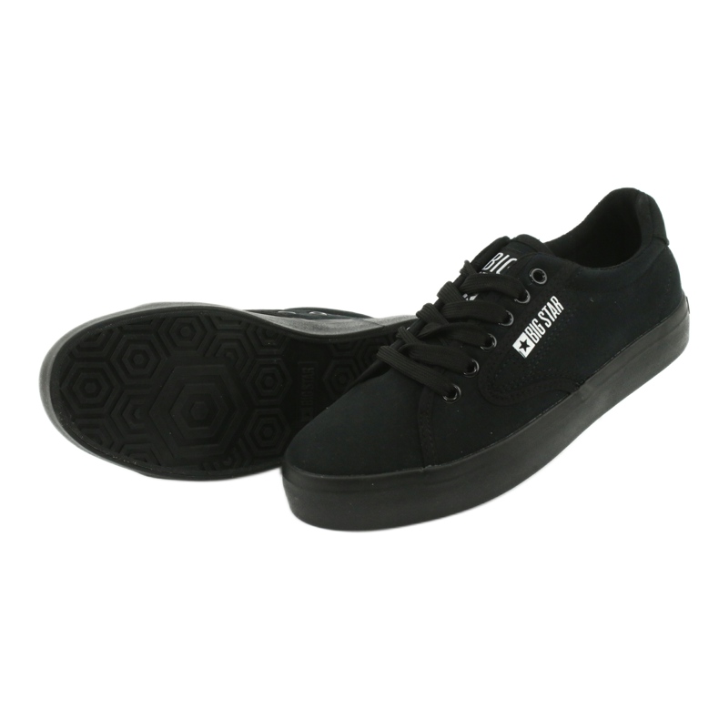 Big Star FF274A175 Klassisk bundet sorte sneakers 5