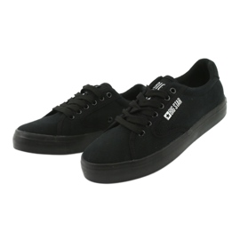 Big Star FF274A175 Klassisk bundet sorte sneakers 3