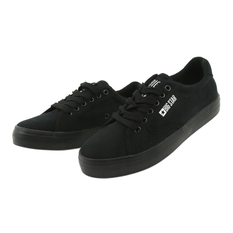 Big Star FF274A175 Klassisk bundet sorte sneakers 3