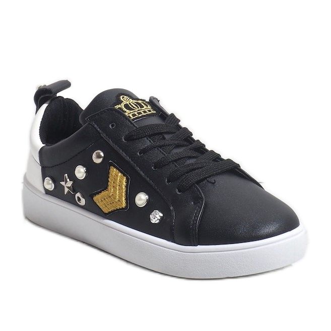 Sorte sneakers rigt dekoreret 856-Y 1