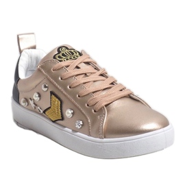856-Y guld sneakers rigt dekoreret sort 1