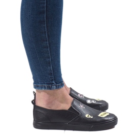 Sorte sneakers med G82-3 print 1