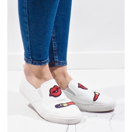 Hvide sneakers med tryk G1202A-2 1