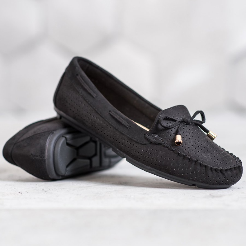 Clowse Sorte loafers med sløjfe 1