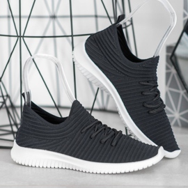 SHELOVET Tekstil Slip-On sko sort 1