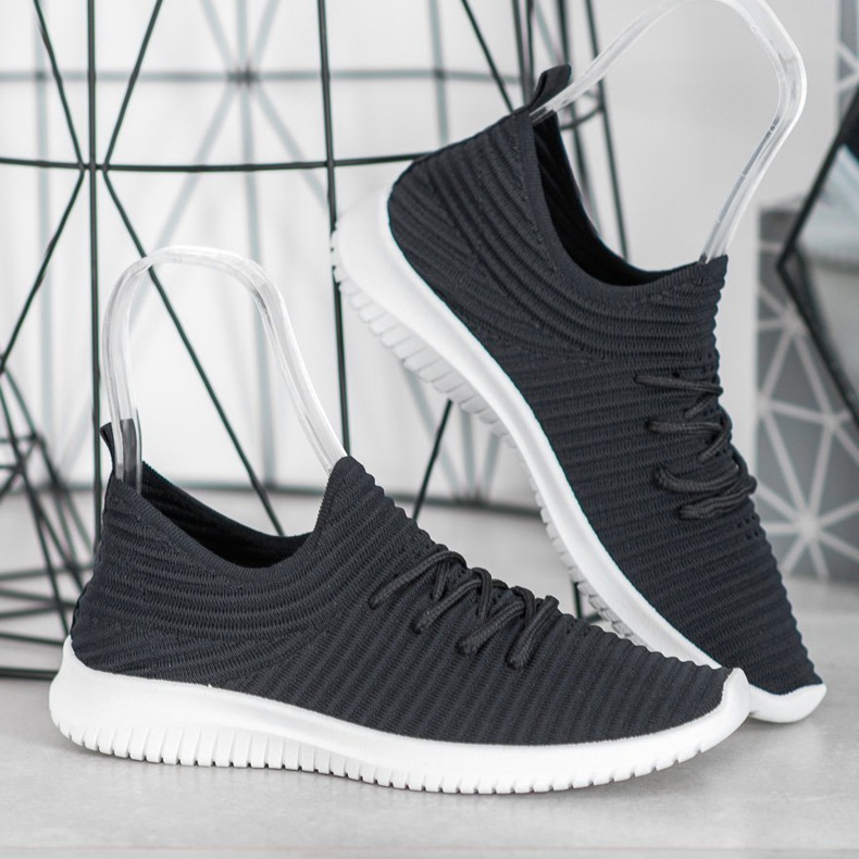 SHELOVET Tekstil Slip-On sko sort 1