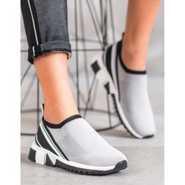 SHELOVET Slip-on sko med mesh grå 1