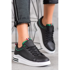 SHELOVET Sorte sneakers på platformen 1