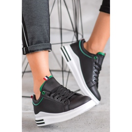 SHELOVET Sorte sneakers på platformen 2