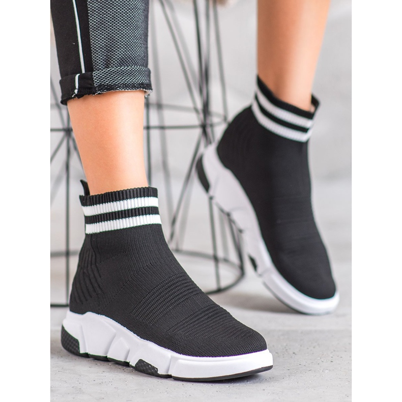 SHELOVET Slip-on sko med stropper sort 1