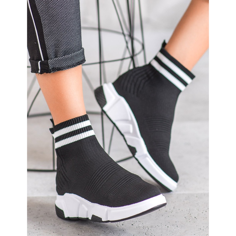 SHELOVET Slip-on sko med stropper sort 2