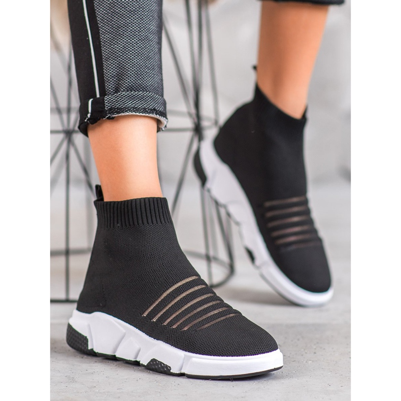 SHELOVET Slip-on sko med mesh sort 1