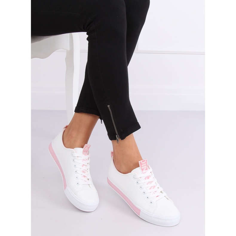 Kvinders hvide og lyserøde sneakers A88-23 Pink 1