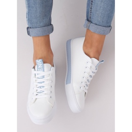 Kvinders hvide og blå sneakers A88-23 Blå 1