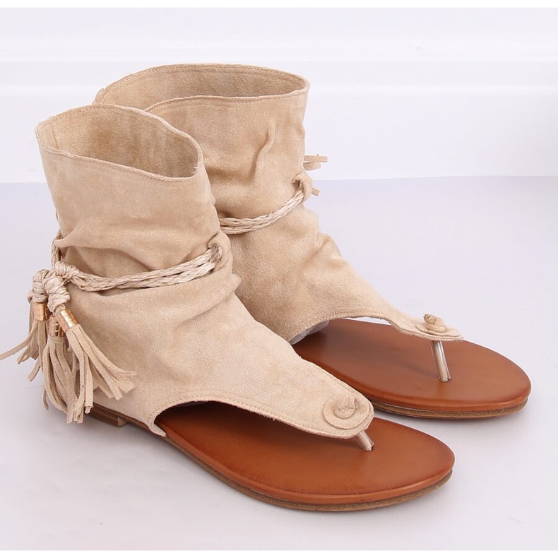 Klip-klapper med en beige overdel SL1011 Beige 1