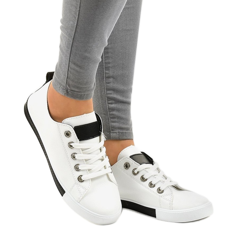 1016 hvide klassiske sneakers sort 2