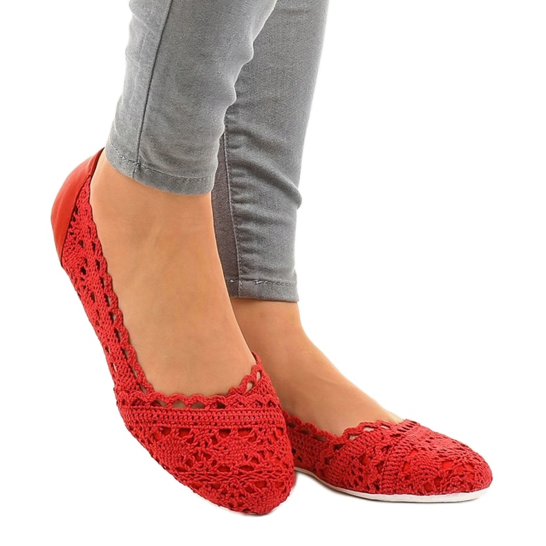 Rød åbent ballerina 4701 1