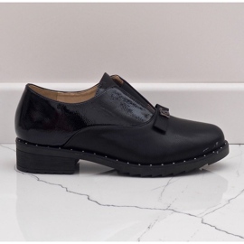 Sorte slip-on sko med X528 nitter 2