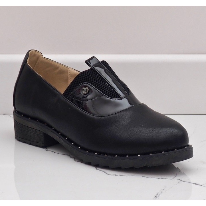 Sorte slip-on sko med X527 nitter 1