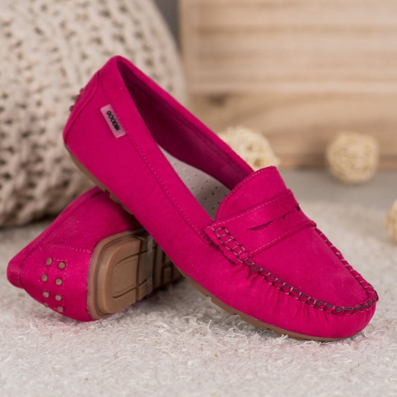 Goodin Klassiske tekstil loafers lyserød 1