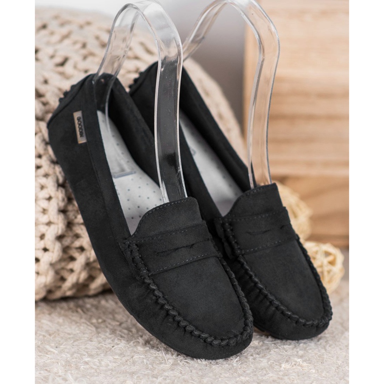 Goodin Klassiske tekstil loafers sort 2