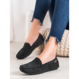 Goodin Openwork Loafers med ruskind sort 2