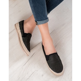 SHELOVET Moderigtigt Espadrilles sort 1