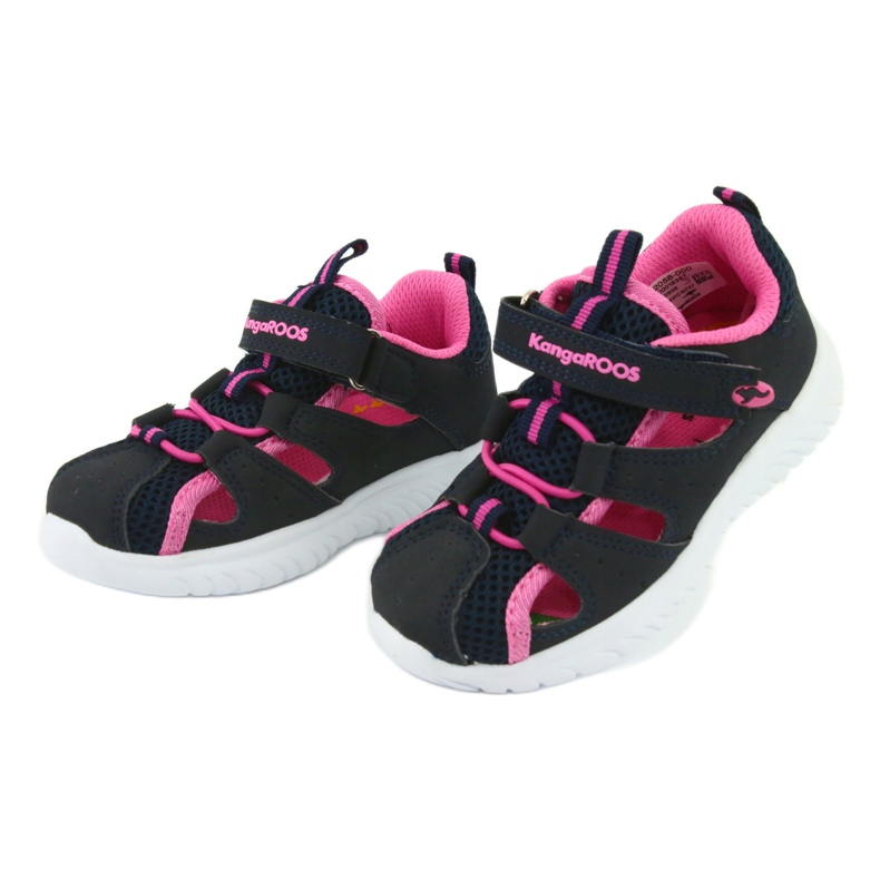 Velcrosandaler KangaRoos 02058 dk navy marineblå lyserød 3