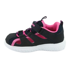 Velcrosandaler KangaRoos 02058 dk navy marineblå lyserød 2
