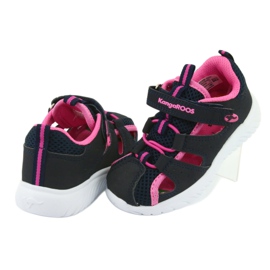 Velcrosandaler KangaRoos 02058 dk navy marineblå lyserød 4