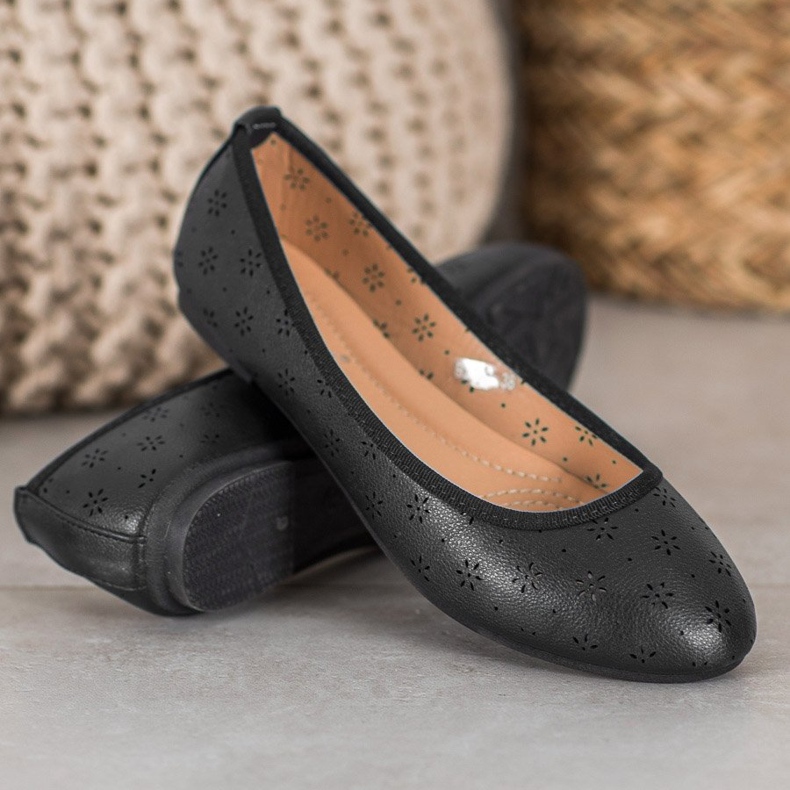 Fama Ballerinas med åbent mønster sort 1