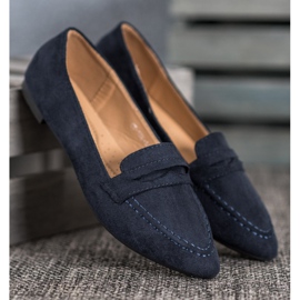 Best Shoes Suede Loafers I Spitz marineblå blå 1