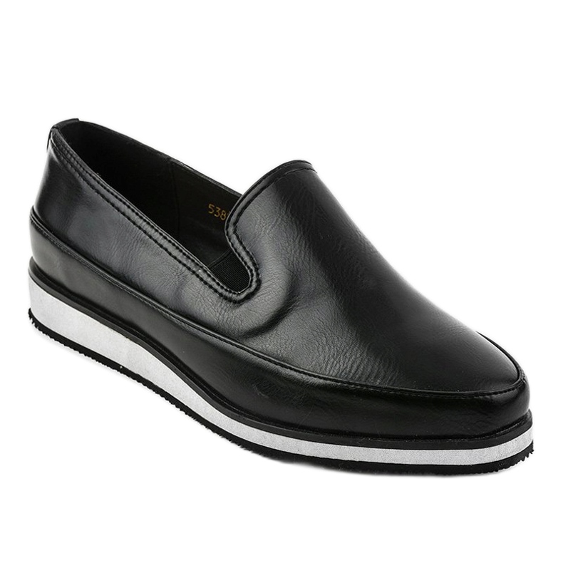 Sort matte low wedge sko 5388-2 1