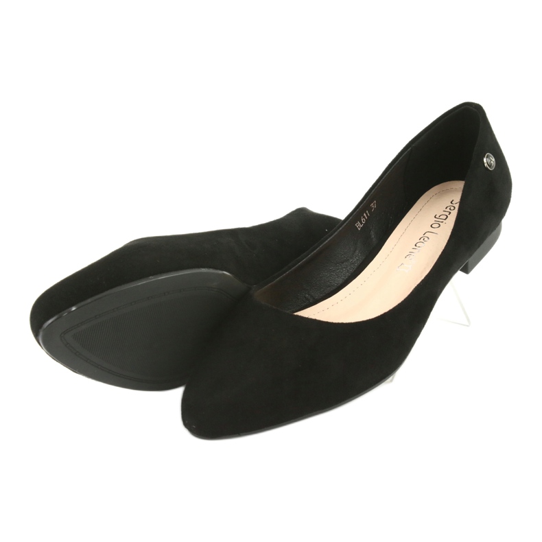 Sort ruskind ballerina Sergio Leone BL611 5