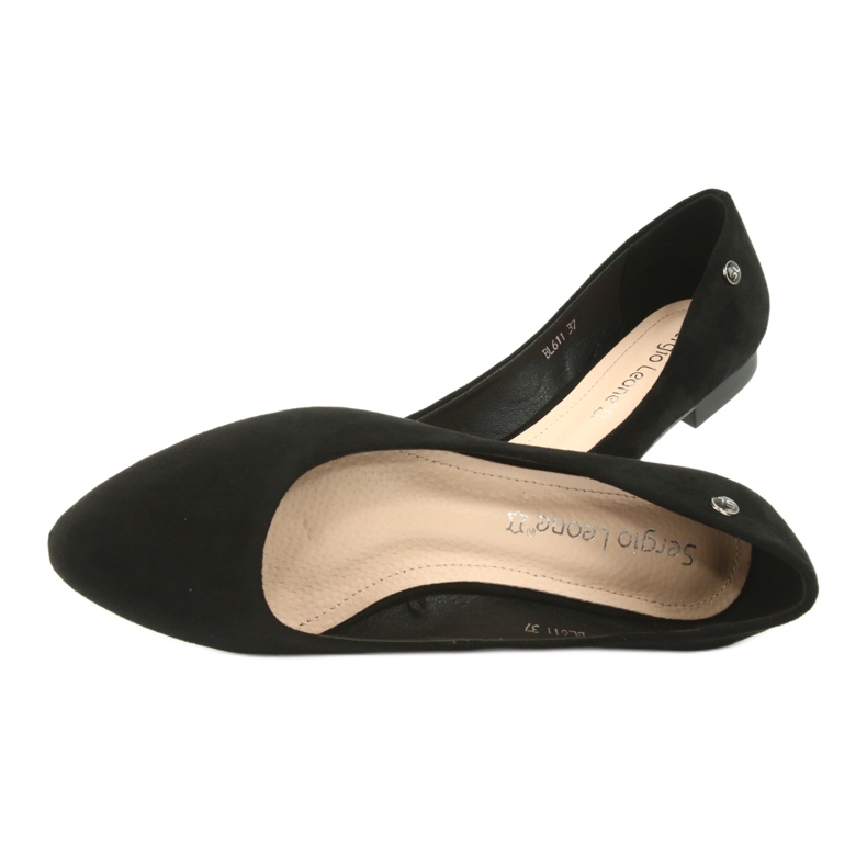 Sort ruskind ballerina Sergio Leone BL611 6