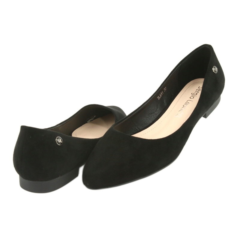 Sort ruskind ballerina Sergio Leone BL611 4
