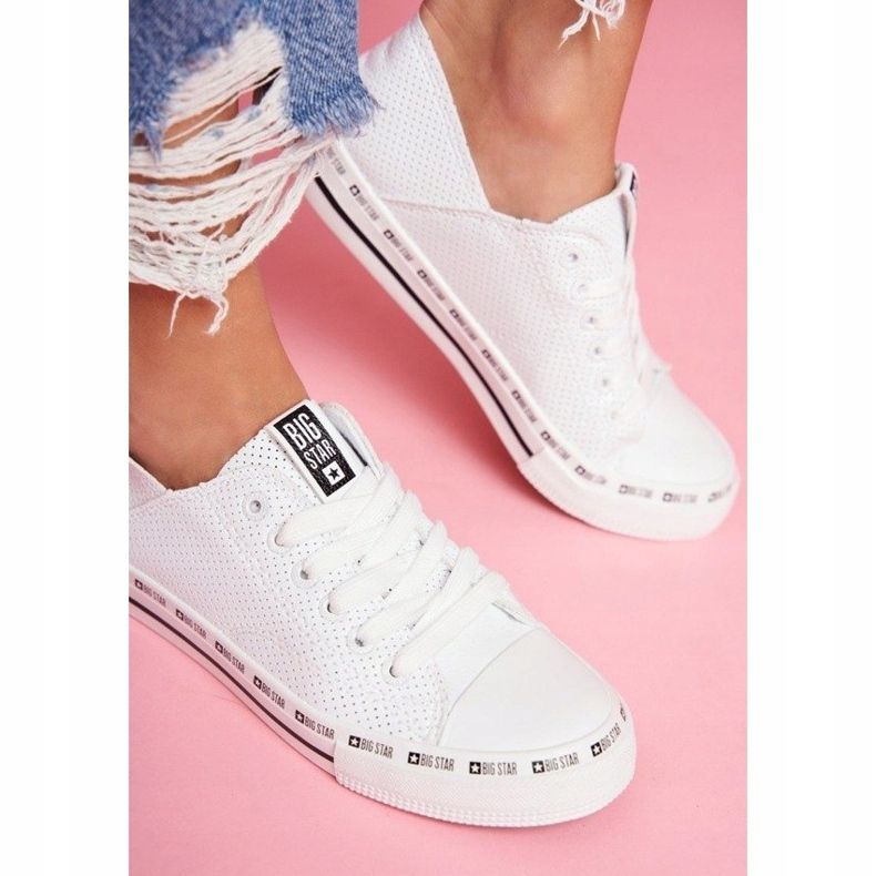 Hvide damesko, openwork sneakers Big Star FF274024 1