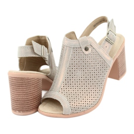 Åbne sandaler beige / guld Filippo DS757 gylden 4