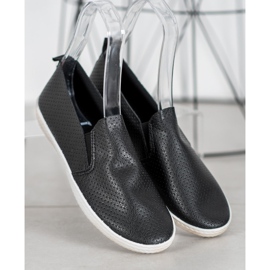 SHELOVET Åbent sort slipons 1