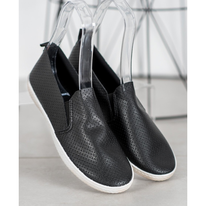 SHELOVET Åbent sort slipons 1