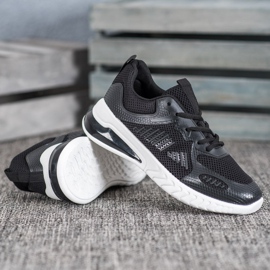 Ideal Shoes Bindede sko med mesh sort gul 2