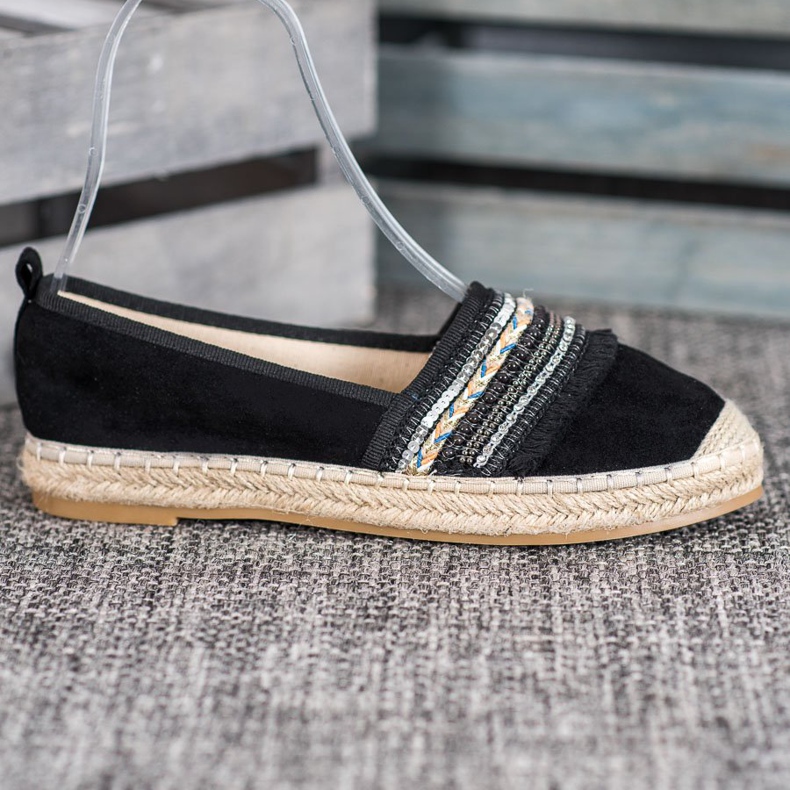 RTX WALK Komfortabel Espadrilles med ornamenter sort 1