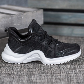 RTX WALK Sorte sneakers med glitter 2