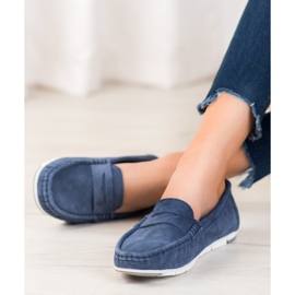 Filippo Marineblå læder loafers 1