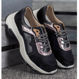 Goodin Komfortable læder sneakers sort 1