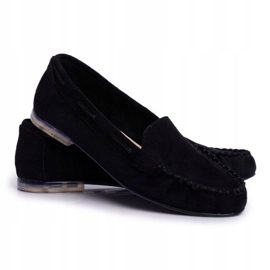 Sergio Leone Kvinder sorte ruskind loafers MK722 1