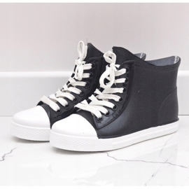 Sort galoshes snøre sneakers SD527-1 1