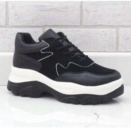 Sorte sneakers i økologisk læder E3260 1